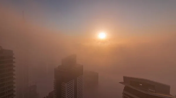 Nascer Sol Sobre Rara Névoa Inverno Manhã Acima Horizonte Marina — Fotografia de Stock