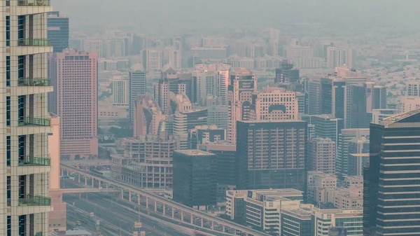 Dubai Aerial View Showing Barsha Heights Greens District Area Timelapse — Stock Photo, Image