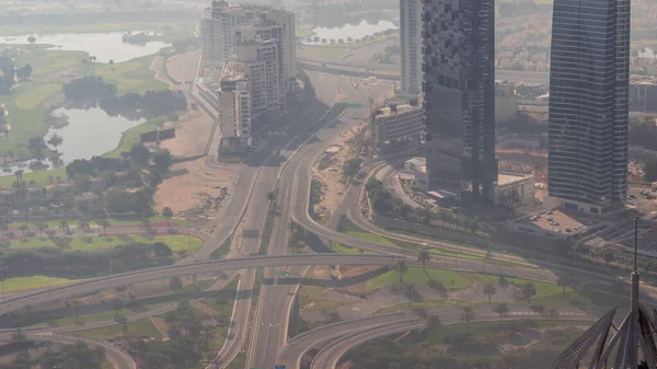 Nagy Kereszteződés Jlt Körzet Dubai Marina Között Melyet Sheikh Zayed — Stock Fotó