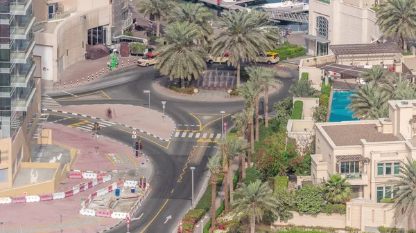 Повітряний Вид Перехрестя Між Хмарочосами Міський Ландшафт Району Дубай Марина — стокове фото