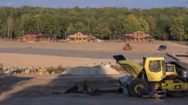 Panoramik peyzaj, makine zaman ayarlı kentsel alana dönüşür.