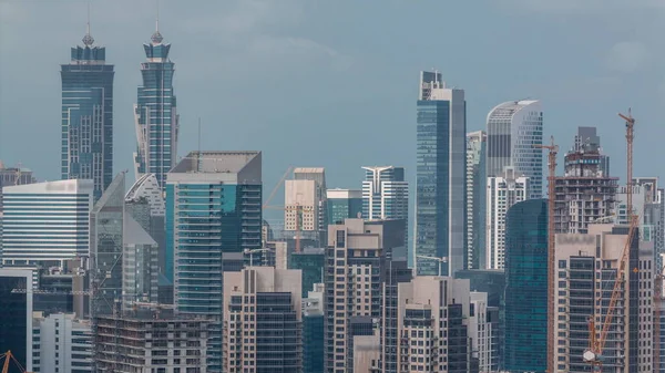Skyline Современной Архитектурой Дубайского Бизнес Залива Вид Высоты Птичьего Полета — стоковое фото
