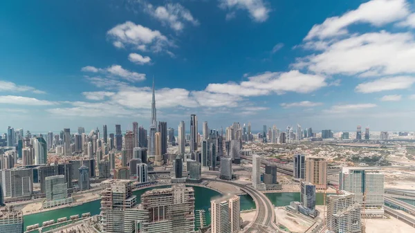 Panoramische Skyline Van Dubai Met Zakelijke Baai Het Centrum District — Stockfoto