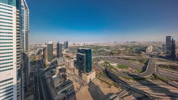 Panorama Aéreo Cidade Mídia Barsha Heights Distrito Com Campo Golfe — Fotografia de Stock