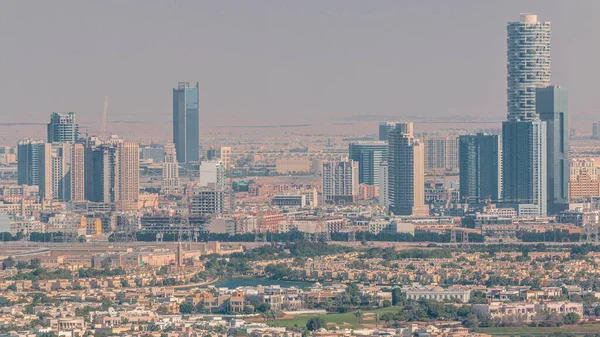 Vista Aérea Del Timelapse Del Distrito Jumeirah Village Circle Una — Foto de Stock