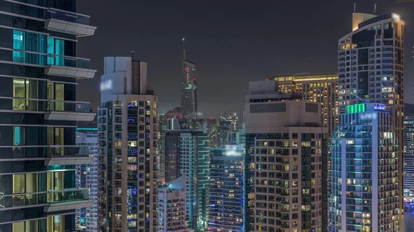 Dubai Marina Skyline Mit Den Wolkenkratzern Des Jlt District Auf — Stockfoto