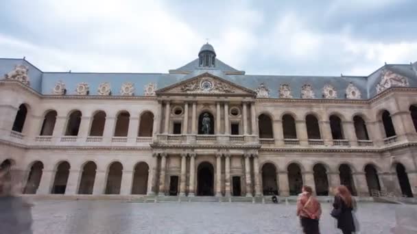 Büyük mahkeme Les Invalides karmaşık timelapse hyperlapse, Paris, Fransa. — Stok video