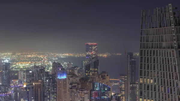 Αεροφωτογραφία Του Jbr Και Του Ντουμπάι Marina Ουρανοξύστες Και Πολυτελή — Φωτογραφία Αρχείου