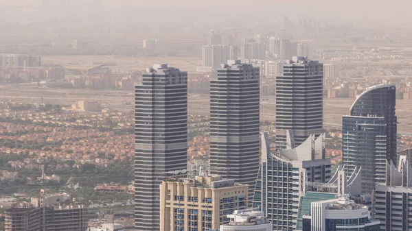 Jumeirah Lakes Towers Distrikt Med Många Skyskrapor Längs Sheikh Zayed — Stockfoto