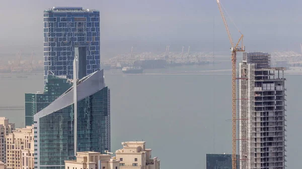 Вид Сверху Небоскребы Jbr Dubai Marina Роскошные Здания Современные Башни — стоковое фото