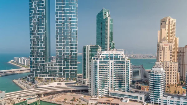 Passeio Marítimo Canal Visto Dubai Marina Timelapse Vista Aérea Para — Fotografia de Stock