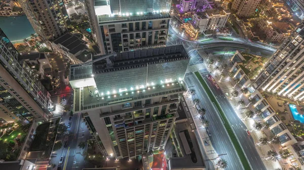 Blick Aus Der Luft Auf Eine Futuristische Großstadt Zeitraffer Business — Stockfoto