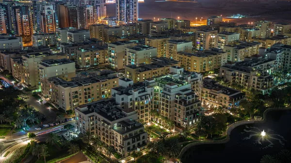 Edificios Poca Altura Distrito Greens Rascacielos Distrito Barsha Heights Timelapse — Foto de Stock