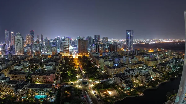 Panorama Met Wolkenkrabbers Barsha Heights District Laagbouw Greens District Luchtfoto — Stockfoto