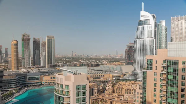 Letecký Obrys Budov Centru Dubaje Nákupní Centrum Tradiční Domy Starého — Stock fotografie