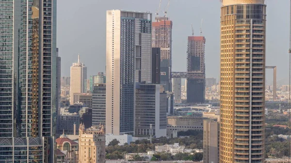 Aerial View Dubai International Financial Centre District Skyscrapers Construction Site — Stock Photo, Image