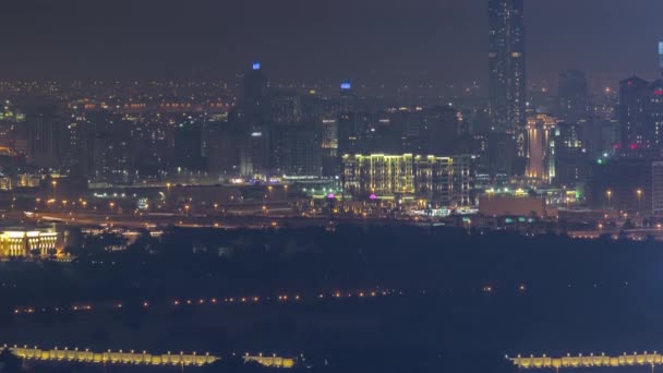 Gebäude Rund Deira Und Creek District Dubai Zeitraffer Hohe Türme — Stockvideo