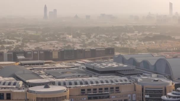 Budovy Kolem Deira Potoka Okresu Dubaji Timelapse Vysoké Věže Nákupní — Stock video