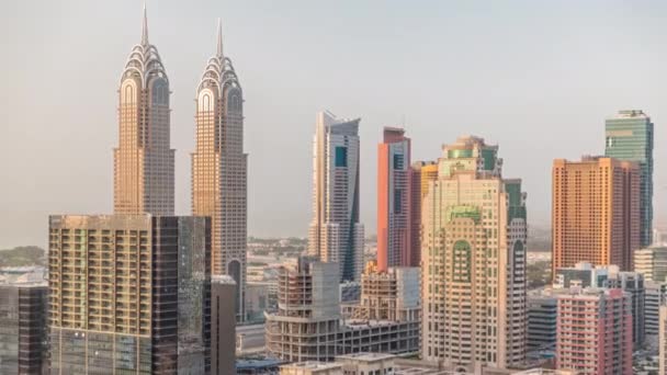 Wolkenkratzer Bezirk Barsha Heights Und Internettürme Zeitraffer Skyline Von Dubai — Stockvideo