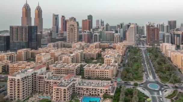 Skyscrapers Barsha Heights District Low Rise Buildings Greens District Aerial — Stock Video