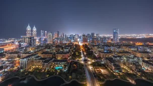 Panorama Arranha Céus Distrito Barsha Heights Edifícios Baixo Crescimento Distrito — Vídeo de Stock
