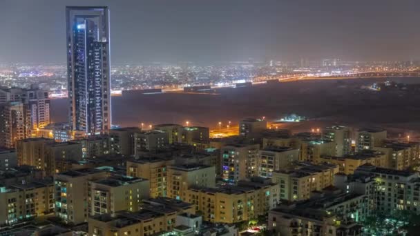 Barsha Heights Bölgesindeki Gökdelenler Greenens Bölgesindeki Alçak Katlı Binalar Dubai — Stok video