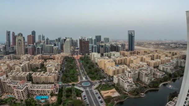Panorama Drapaczami Chmur Dzielnicy Barsha Heights Niskich Budynków Dzielnicy Zielonych — Wideo stockowe
