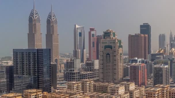 Rascacielos Distrito Barsha Heights Edificios Poca Altura Distrito Greens Durante — Vídeo de stock