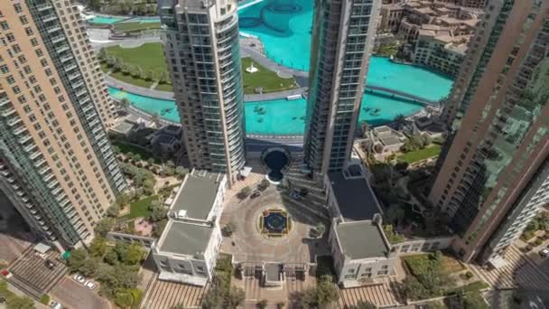 Şehir Merkezindeki Dubai Manzarası Havadaki Uzun Gökdelenlerin Olduğu Yere Bakıyor — Stok video