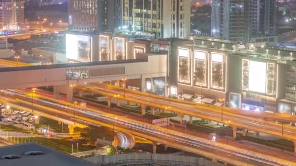 Yaya Köprüsünün Altındaki Üst Geçitte Karayolu Trafiği Dubai Şehir Merkezindeki — Stok video
