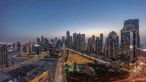 Panorama Bay Avenue Com Torres Modernas Desenvolvimento Residencial Business Bay — Fotografia de Stock