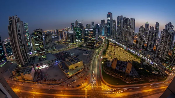 Panoramatický Panorama Bay Avenue Moderními Věžemi Rezidenční Vývoj Business Bay — Stock fotografie