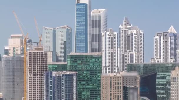 Mrakodrapy Cityscape Dubaji Business Bay Časovým Průplavem Vodního Kanálu Moderní — Stock video