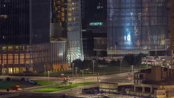 Dubai Business Bay District Mit Bürohochhäusern Und Verkehr Auf Der — Stockfoto