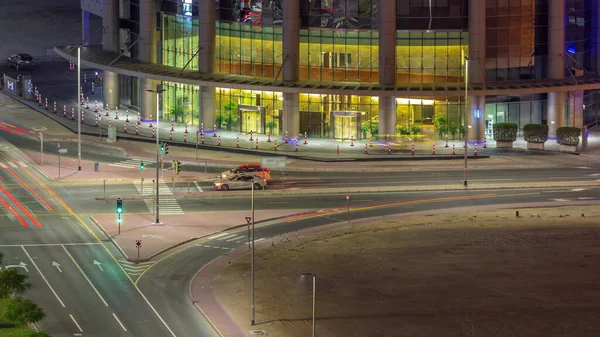 Dubai Distrito Baía Negócios Com Entrada Para Arranha Céus Escritório — Fotografia de Stock