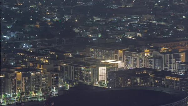 City Walk Distrito Aéreo Noite Timelapse Nova Área Urbana Centro — Fotografia de Stock