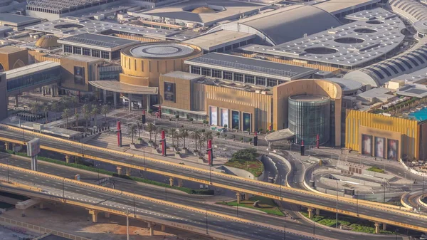 Dubai Timelapse Céntrico Tráfico Por Carretera Cerca Entrada Del Centro — Foto de Stock