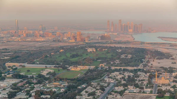 Wille Dzielnicy Zabeel Drapaczami Chmur Tle Powietrza Dubaju Zjednoczone Emiraty — Zdjęcie stockowe