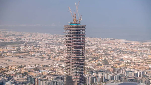 City Walk Kerületben Villák Körül Légi Időelapse Dubai Belvárosában Lakóépületek — Stock Fotó