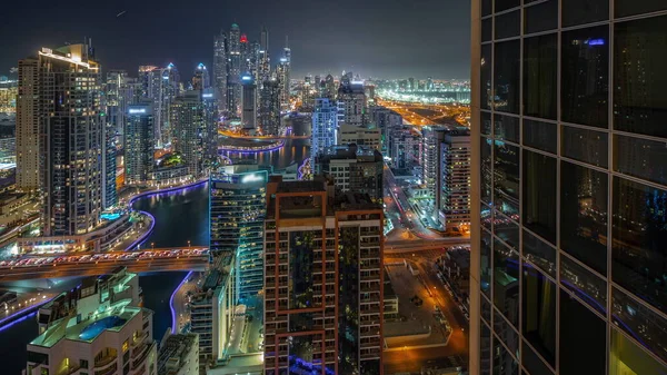 Вид Различные Небоскребы Самом Высоком Жилом Квартале Дубая Marina Aerial — стоковое фото
