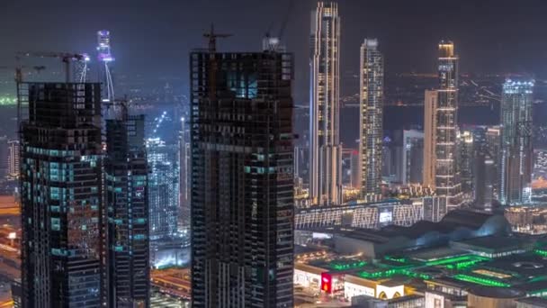 Dubai Downtown Mit Dem Großflächigen Bau Eines Wohnkomplexes Mit Blick — Stockvideo