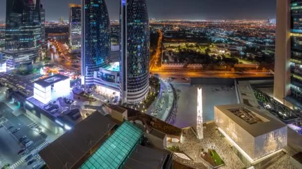 Promenada Gate Avenue Meczetem Łukiem Znajduje Się Dubaju International Financial — Wideo stockowe