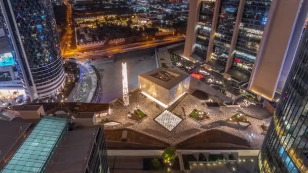 Gate Avenue Περιπάτου Βρίσκεται Στο Ντουμπάι Διεθνές Οικονομικό Κέντρο Εναέρια — Αρχείο Βίντεο
