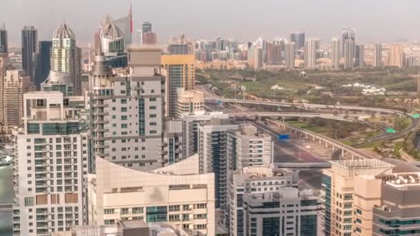 Dubai Barrio Residencial Lujo Con Timelapse Club Golf Vista Aérea — Vídeos de Stock