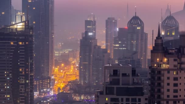 Dubai Marina Media City Distretti Con Grattacieli Moderni Edifici Uffici — Video Stock