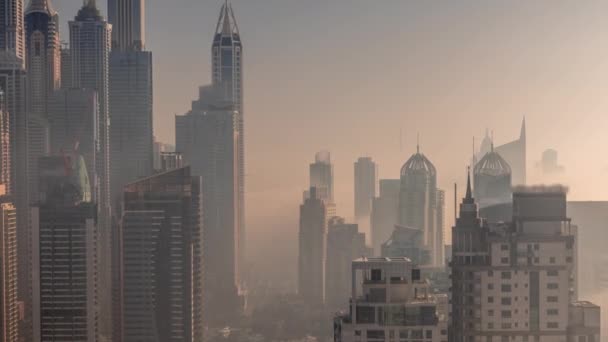 Widok Różne Drapacze Chmur Najwyższym Bloku Wzajemnym Dubai Marina Podczas — Wideo stockowe