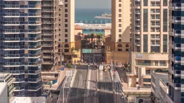 Luchtfoto Met Veel Verkeer Een Brug Weg Kruising Van Jbr — Stockvideo