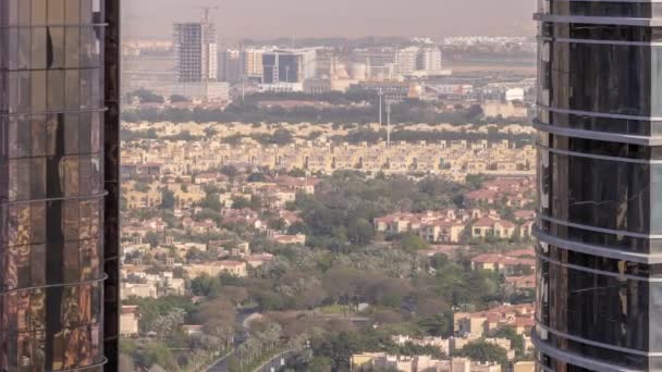 Aerial View Housing Development Promenade Jlt District Skyscrapers Road Traffic — Stock Video