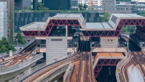 Singapur Büyük Toplu Taşıma Merkezlerinden Biri Olan Jurong Doğu Kavşağı — Stok video