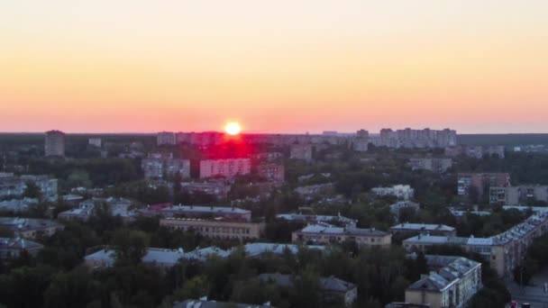 Харків Місто Зверху Світанку Темпелапс Повітряний Вид Міський Центр Житлові — стокове відео